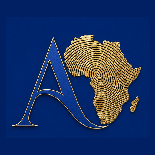 Africa Art Masters logo — golden fingerprint map of Africa